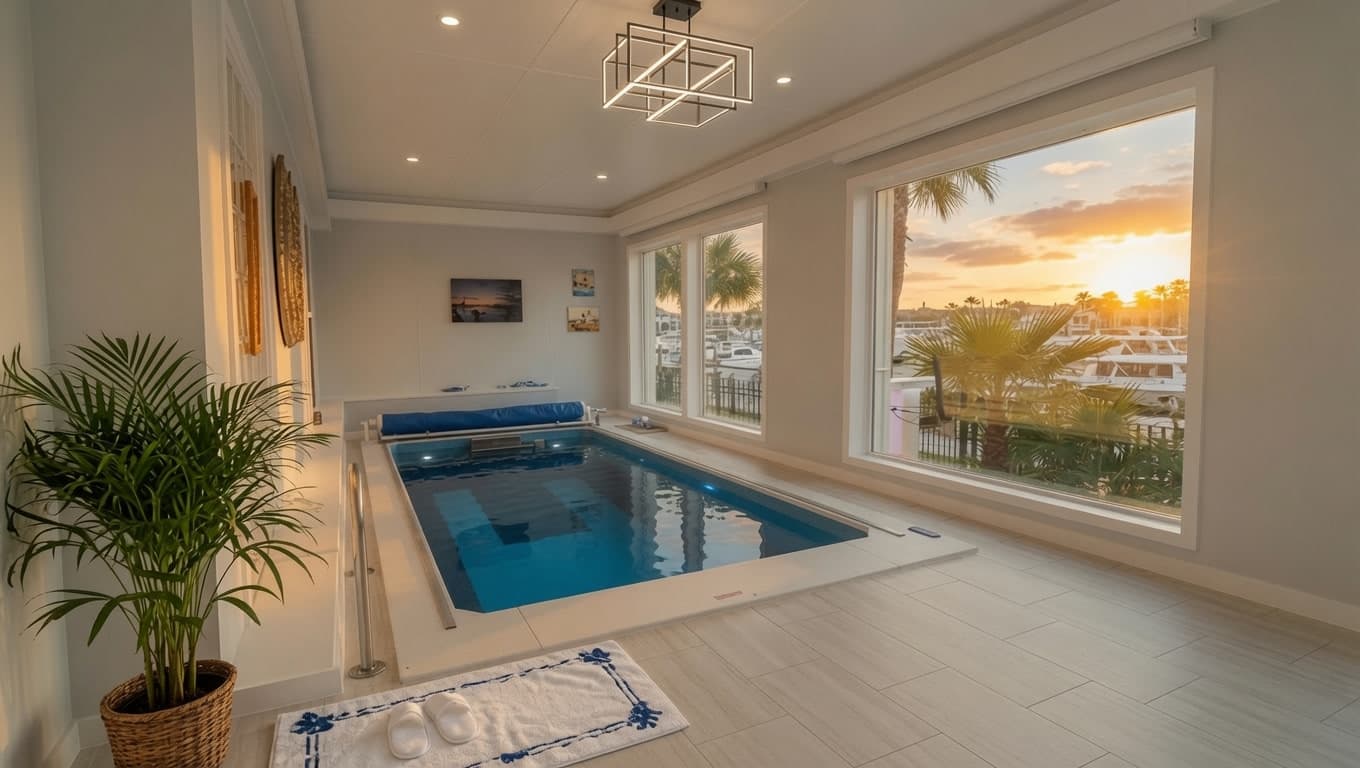 Compact indoor villa swimming pool in Dubai and Abu Dhabi