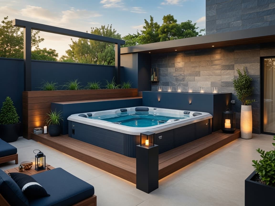 Modern outdoor Jacuzzi installation in Dubai and Abu Dhabi